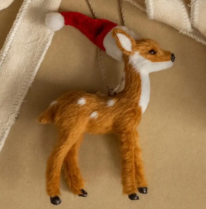 Festive Fur Deer Ornament
