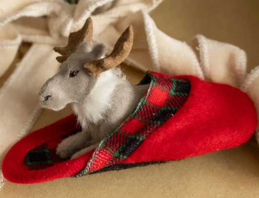 Moose in Slipper Ornament