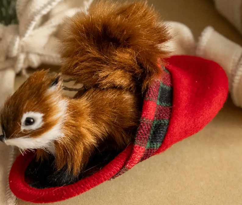 Squirrel in a Slipper Ornament