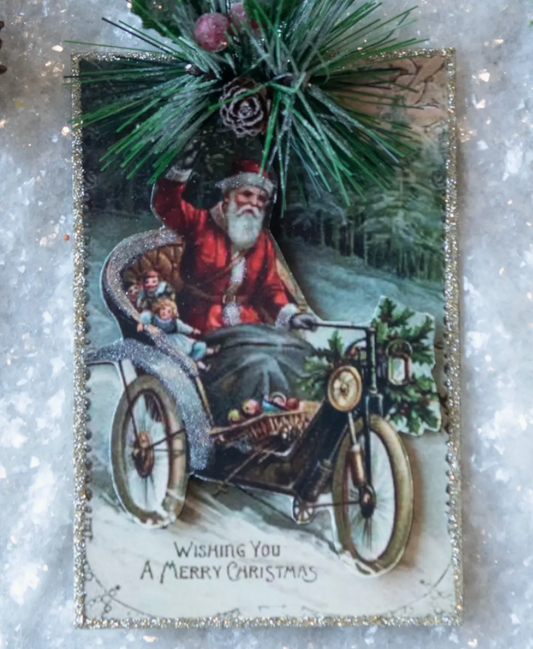 Wishing you a Merry Christmas Postcard Ornament