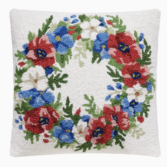 Patriotic Wreath Hook Pillow