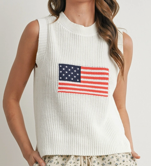 Knit Flag Sleeveless Sweater