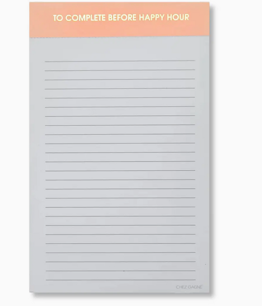 To Complete Before Happy Hour Notebook