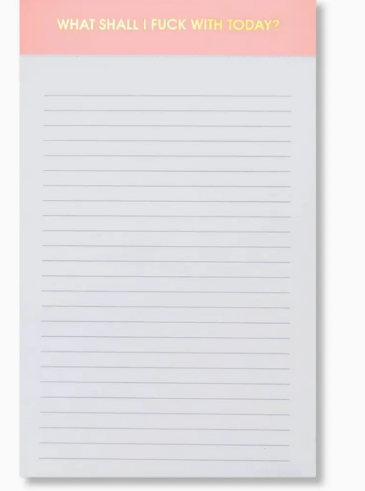 What Shall I Fuck With Today? Notepad