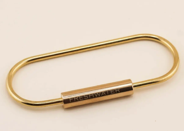 Freshwater Brass Oval Key Ring