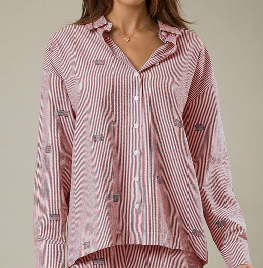 American Flag Button Up