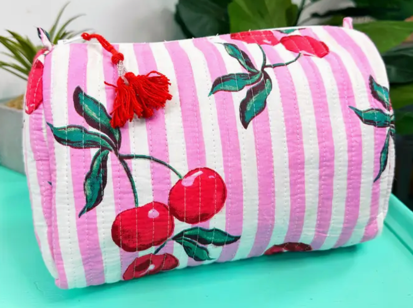 Cherry Print Toiletry Bag