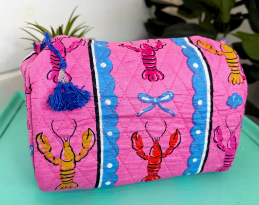 Pink Lobster Toiletry Set