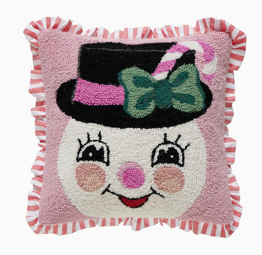 Pink Snowman Hook Pillow