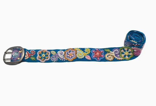 Madeline Parks Navy Hand Embroidered Belt