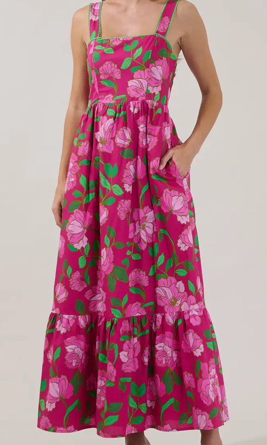 Krisy Sleeveless Maxi Dress Floral Dress