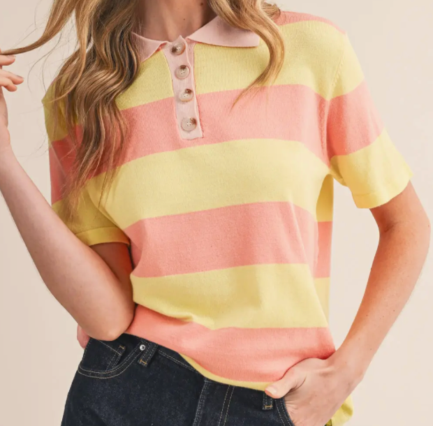 Peach Mimosa Stripe Sweater