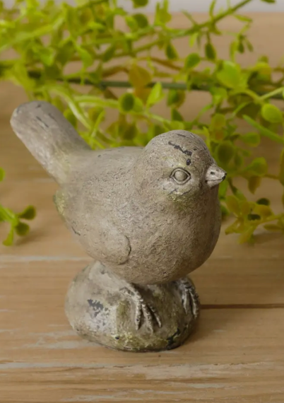 Cement Bird with Tail Down
