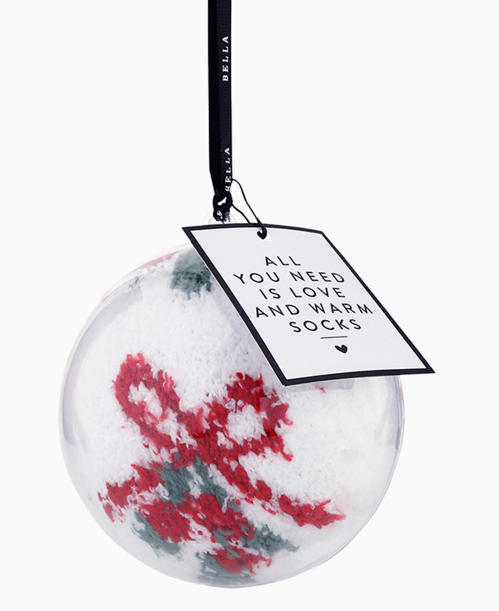 Cozy Socks in Ornament White + Mistletoe