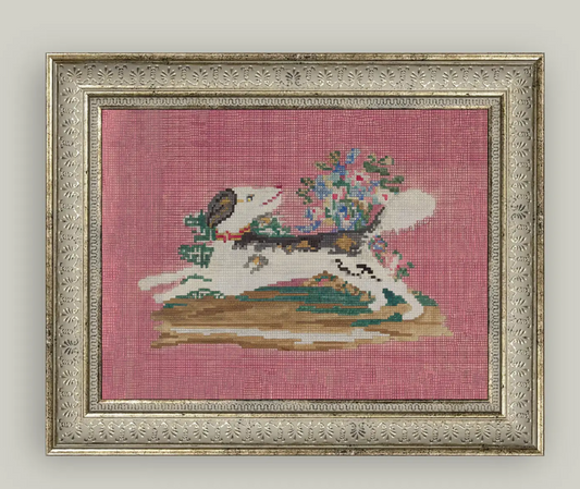 Embroidered Pup Framed Print