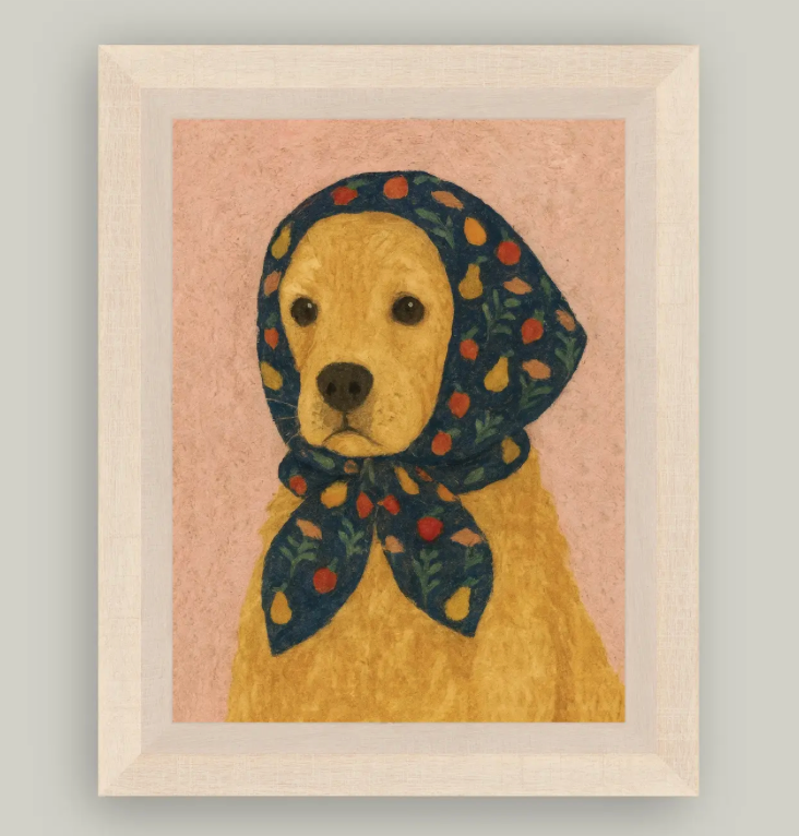 Golden in a Scarf Framed Print
