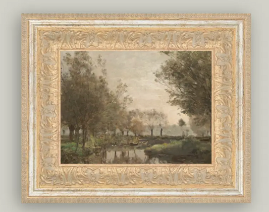 The Creek Framed Antique Art