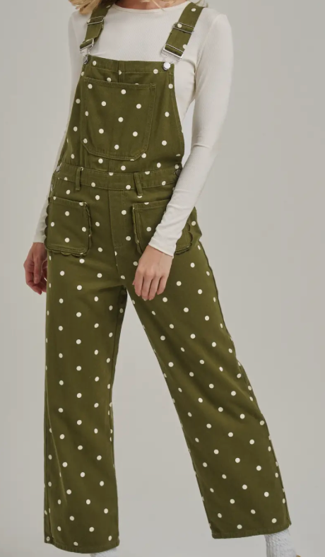 Olive Polkadot Ruffles