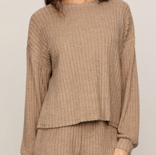 Z Supply Daydream Rib Long Sleeve Top