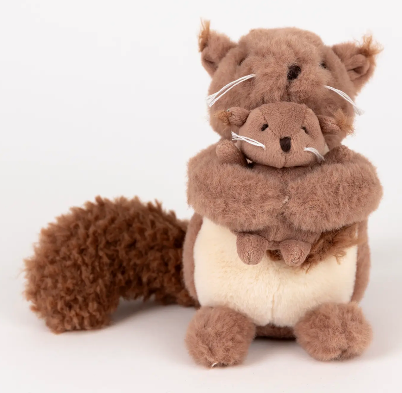 Plush Squirrel with Baby