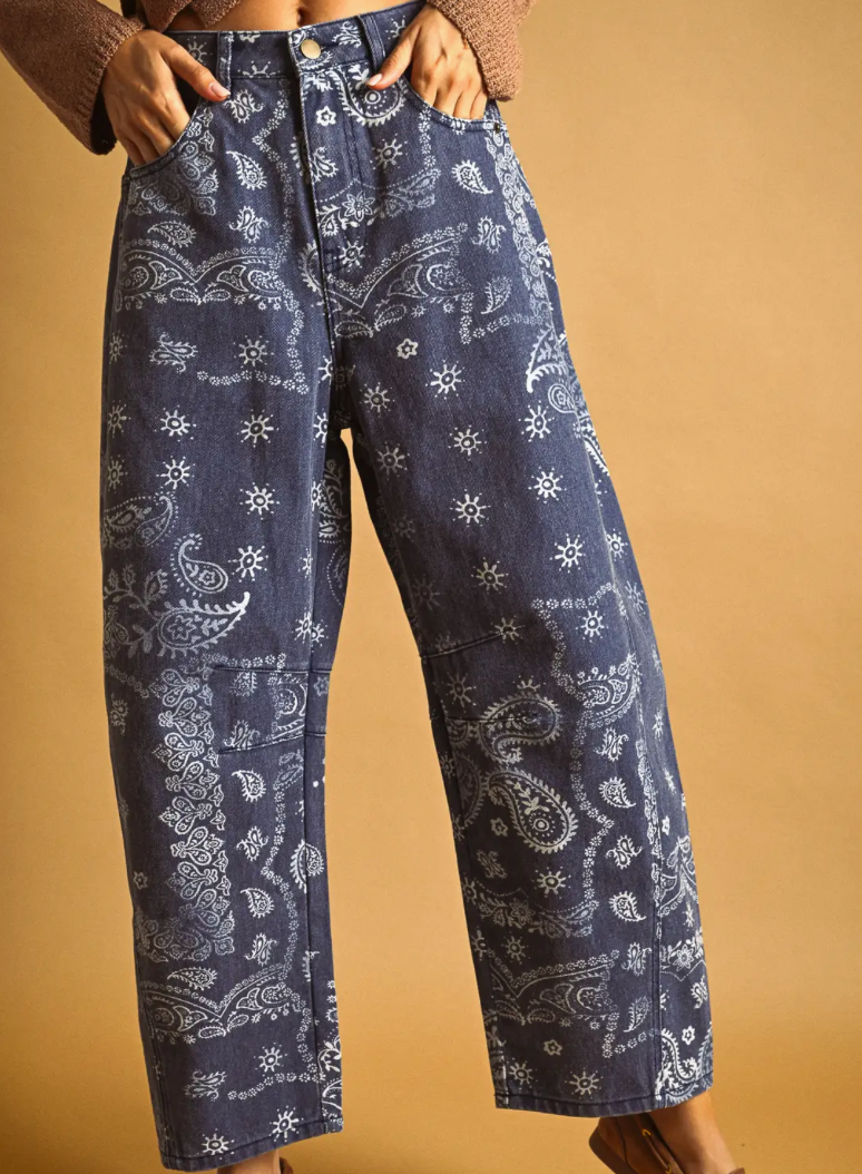 Navy Bandana Pants