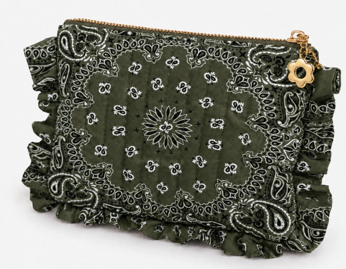 Olive Green Bandana Pouch