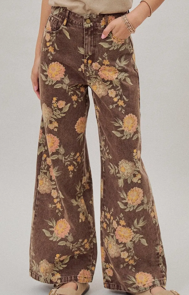 Botanical Wide Leg Denim