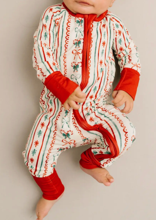 Kottage Kids Christmas Dainty Bow Bamboo Sleeper
