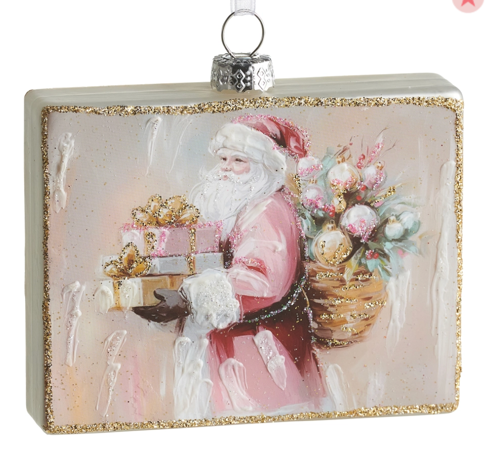 Twilight Tidings Santa Rectangle Ornament