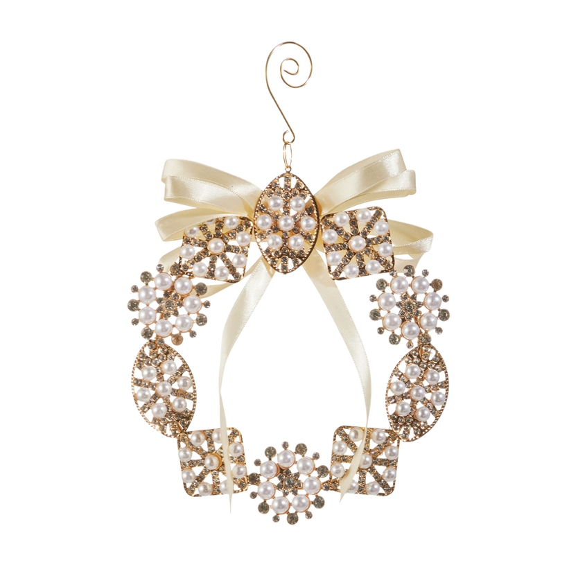 Pearl Brooch Wreath Ornament