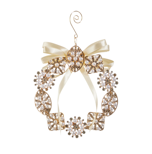 Pearl Brooch Wreath Ornament
