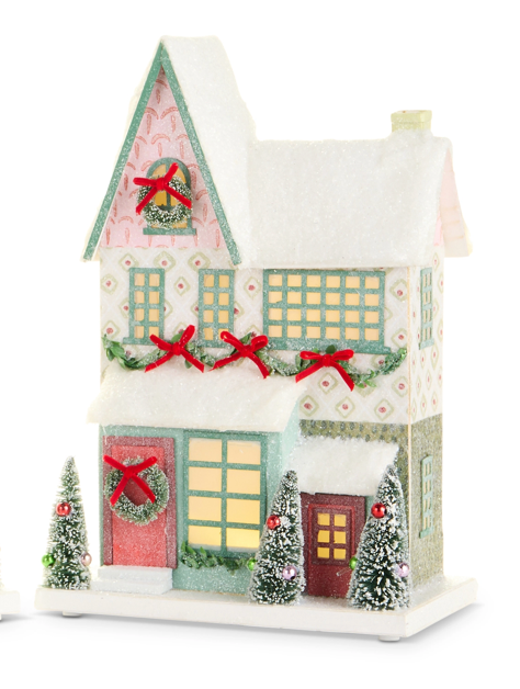 Snowflake Lane Lighted Paper House