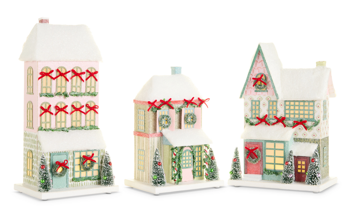 Snowflake Lane Lighted Paper House