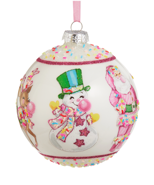 Bubblegum Blowin' Ball Ornament