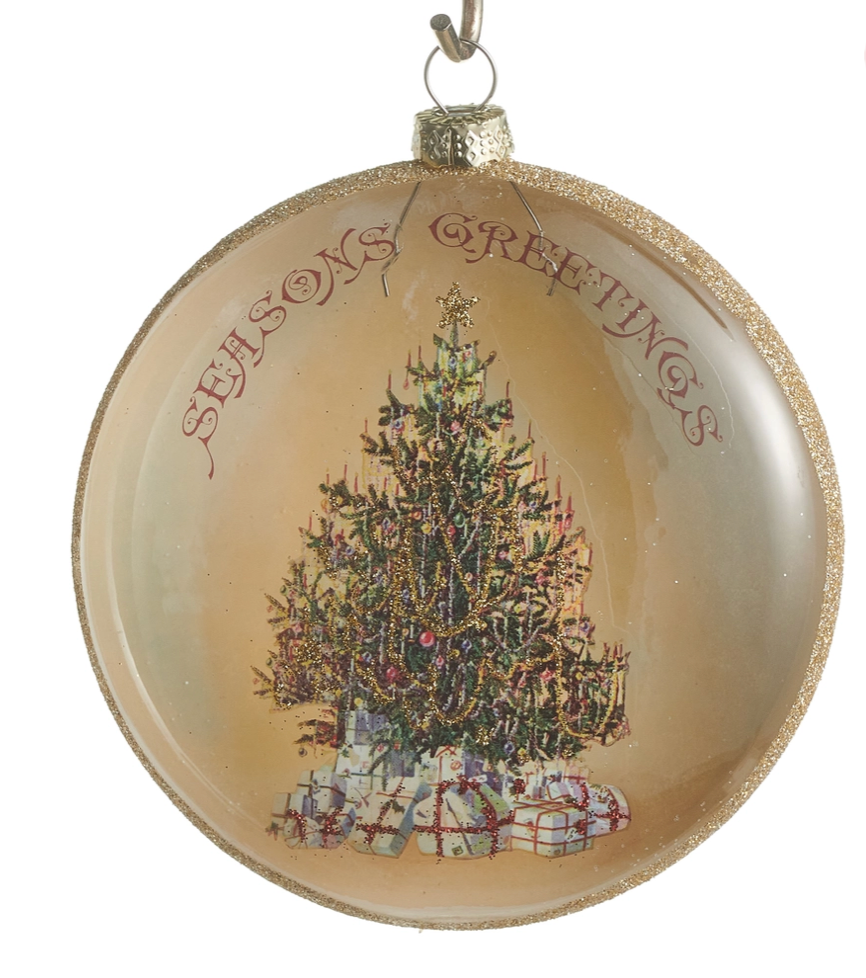 Season's Greeting Disc Ornament