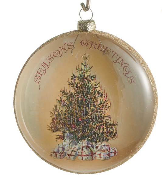Season's Greeting Disc Ornament