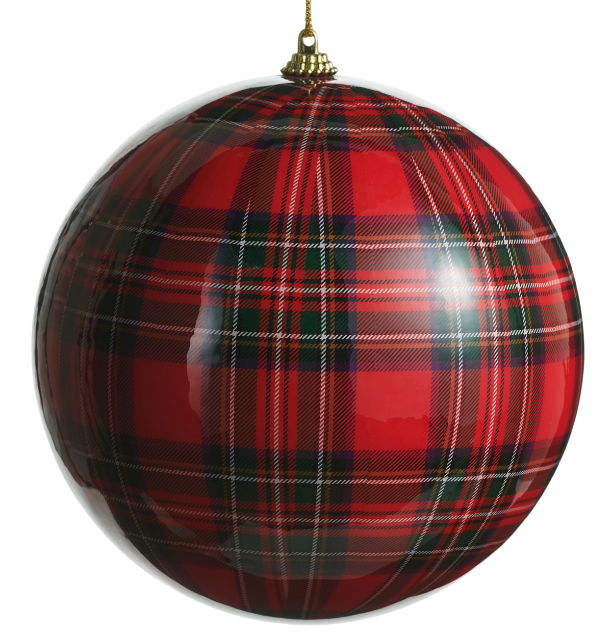 Large Plaid Ball Ornament
