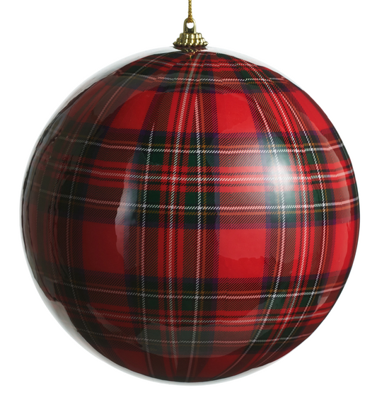 Large Plaid Ball Ornament