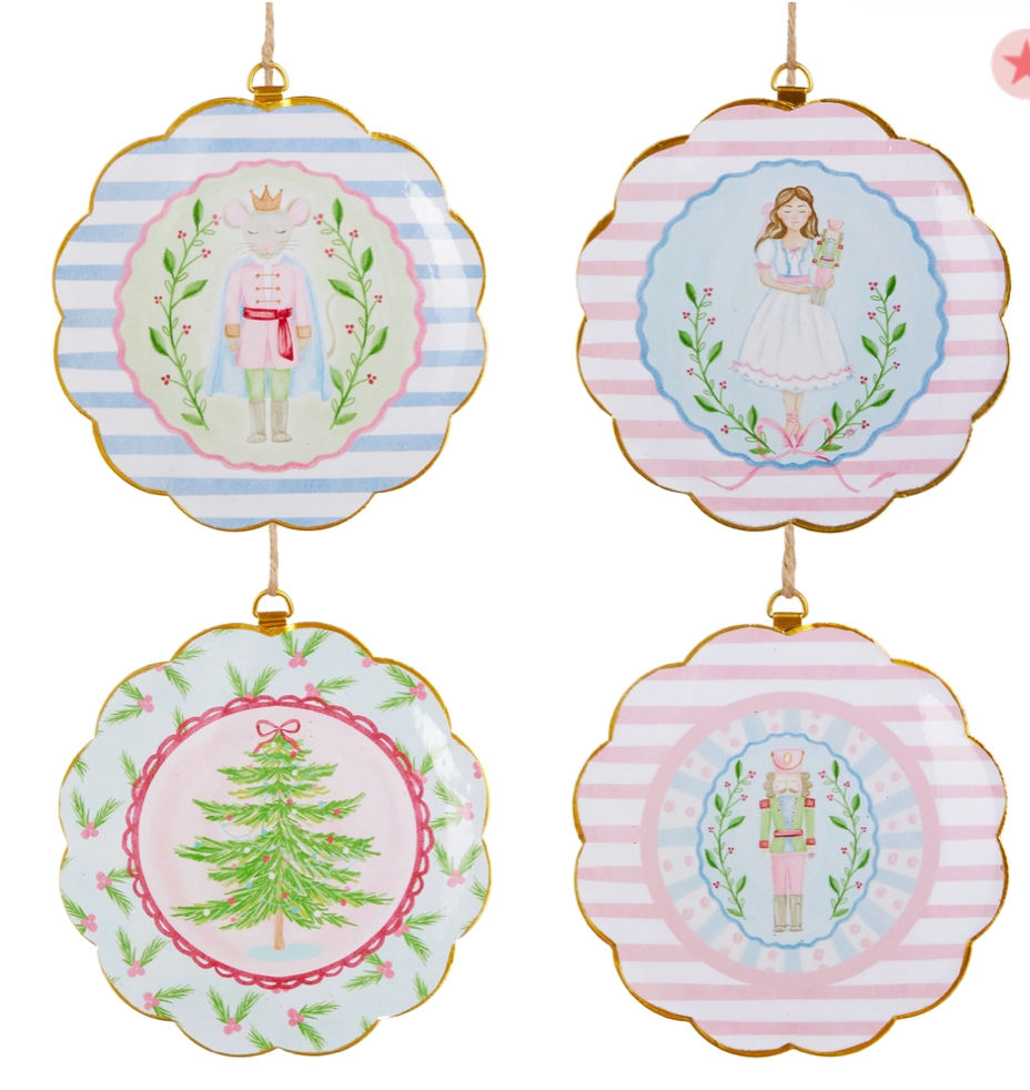 Pastel Nutcracker Scalloped Frame Ornament