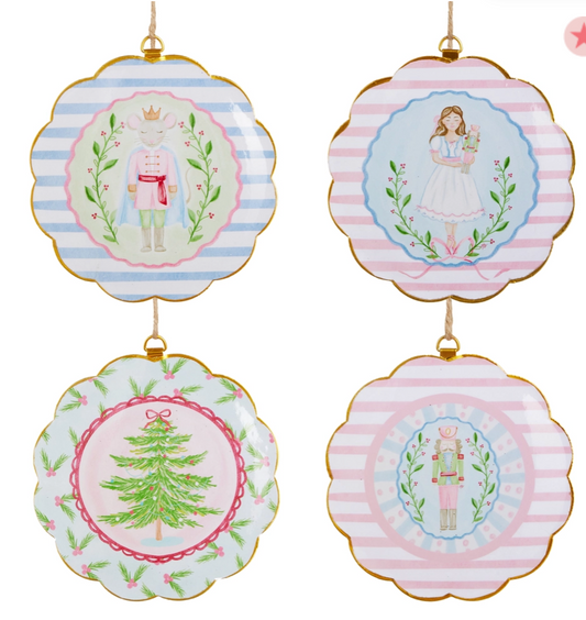Pastel Nutcracker Scalloped Frame Ornament