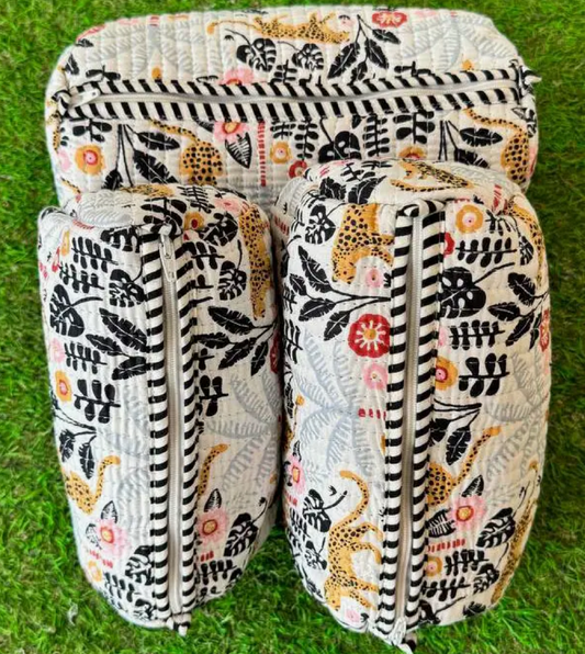 Small Fall Cheetah Toiletry Bag