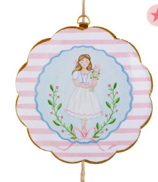 Pastel Nutcracker Scalloped Frame Ornament